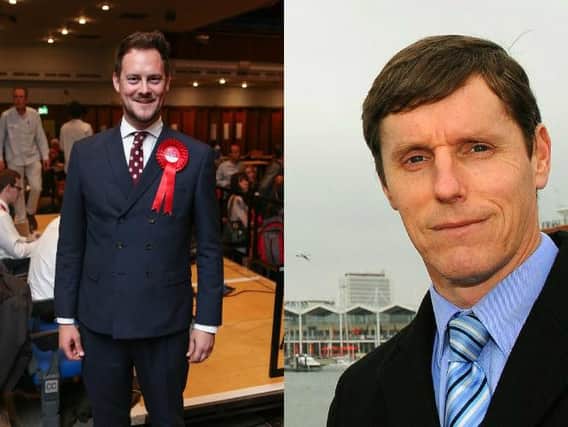 Stephen Morgan, Portsmouth South MP (left) and Councillor John Ferrett (right)