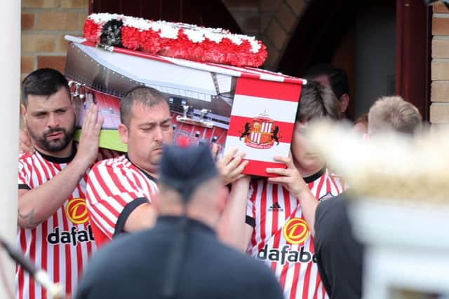 The coffin of Bradley Lowery leaves St Joseph's Church in Blackhall, County Durham