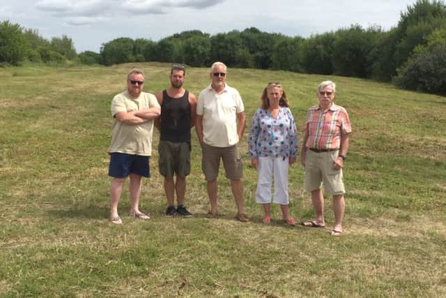 Sam Dockerill, Paul Dockerill, Adrian Gough, Gary Caws standing on the site for the proposed soil washing facility.Picture: Sam Dockerill
