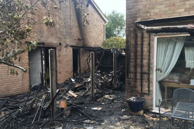A fire from a shed spread to a neighbouring roof in Fernhurst Close in Hayling Island on Sunday, July 16