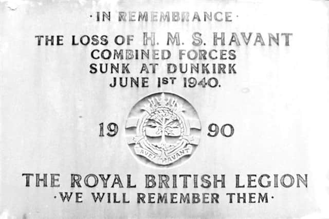 The memorial to HMS Havant at Havants Royal British Legion headquarters in Brockhampton Lane, Havant.