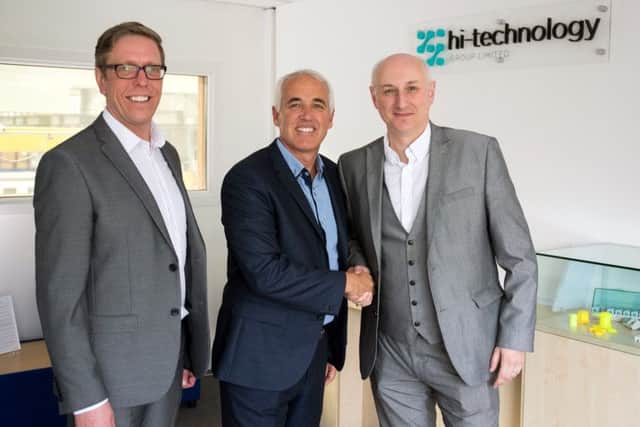 From left, FPR Group MD Mark Foster, Hi Technology manufacturing director Mick Straw and FPR Group divisional manager Jeff Miller