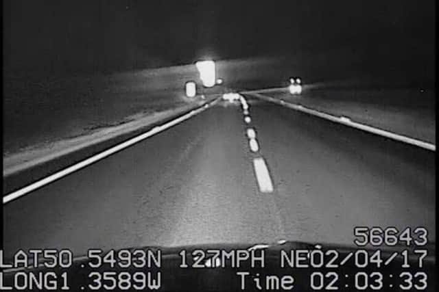 Police dash-cam footage of the chase