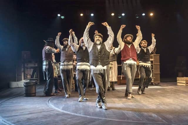 Omid Djalili as Tevye with the company in Chichester Festival Theatre's productionof Fiddler on the Roof.
Photo by Johan Persson