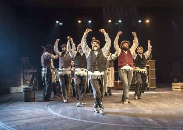 Omid Djalili as Tevye with the company in Chichester Festival Theatre's productionof Fiddler on the Roof. 
Photo by Johan Persson