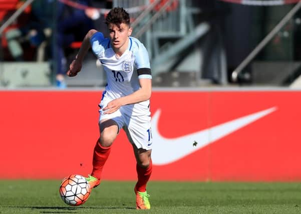 Mason Mount in action for England under-19s