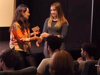 Ellie receives her award