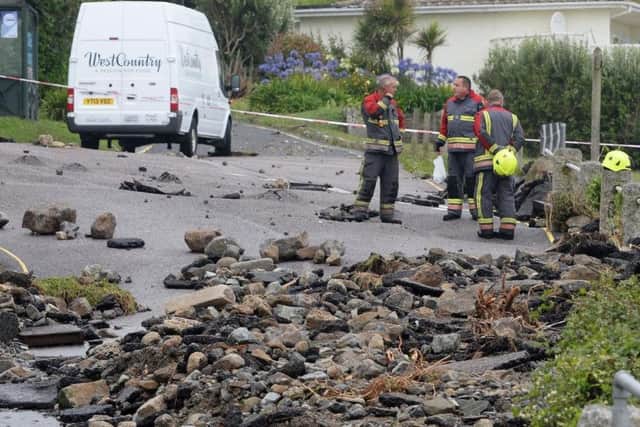 The aftermath of Tuesday's flash floods in Coverack, Cornwall.