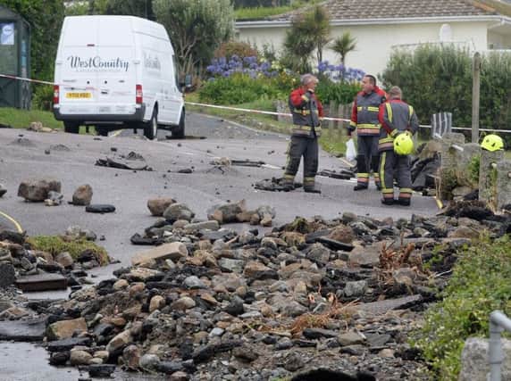 The aftermath of Tuesday's flash floods in Coverack, Cornwall.