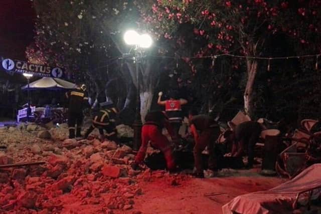 Rescue workers on Kos