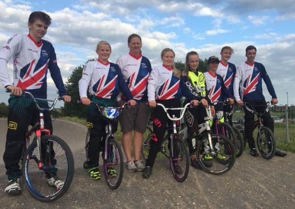Members of the Gosport BMX Club squad heading out to the World Championship