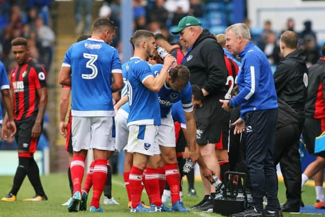 Pompey boss Kenny Jackett, right. Picture: Shaun Boggust