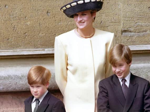 William and Harry with Diana
