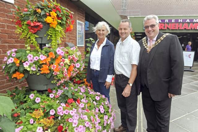 he South East In Bloom judges visited the Fareham area where they concluded their tour with a visit to Ferneham Hall. From left: Fiona Phillips, Stuart Lees and The Mayor of Fareham Councillor Geoff Fazackarley
Picture Ian Hargreaves (170760-1)