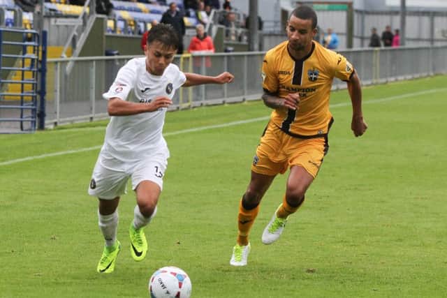 Jez Bedford in action for the Hawks against Sutton United