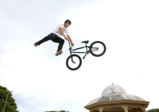 BMX rider 
Oakley Way, 17, in mid-air during a stunt      Pictures: Habibur Rahman