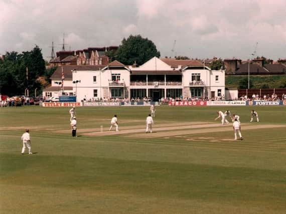Action from the 2000 match between Hampshire and Kent - the last played at Burnaby Road