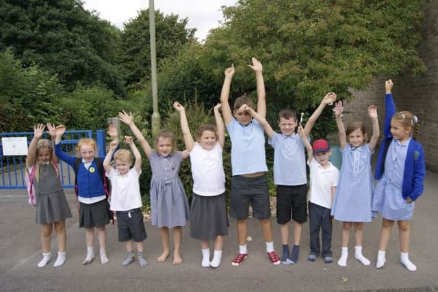Pupils at Peel Common Infant and Junior Schools on their last day of term