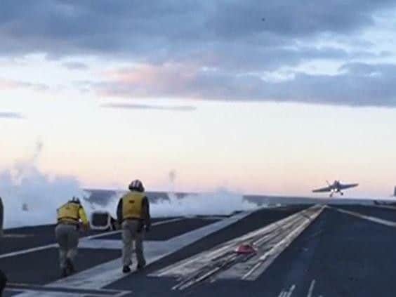 A screenshot from the US Navy video