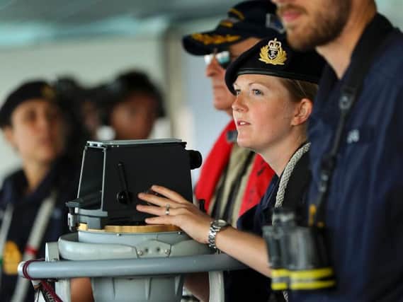HMS Duncan's Navigating Officer, Lieutenant Jen Cory
Photo: LPhot Paul Hall