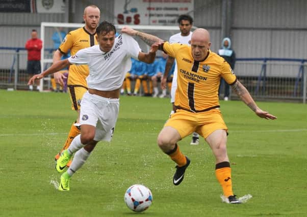 Jez Beford in action for the Hawks against Sutton United. Picture: Habibur Rahman