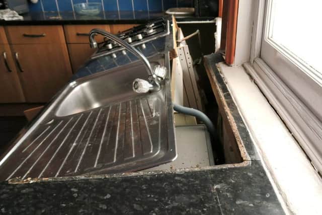 Damage caused to the inside of the George and Dragon