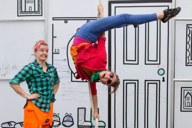 Rachael Entwistle and Rebecca Rennison of Hikapee Circus Theatre perform at Home at Home.
Picture by Habibur Rahman