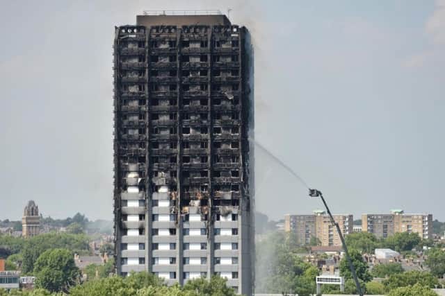 Grenfell Tower after firefighters extinguished the flames