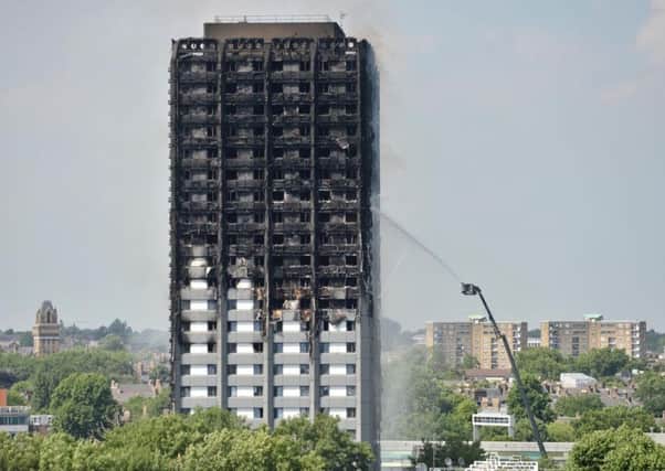 Grenfell Tower after firefighters extinguished the flames