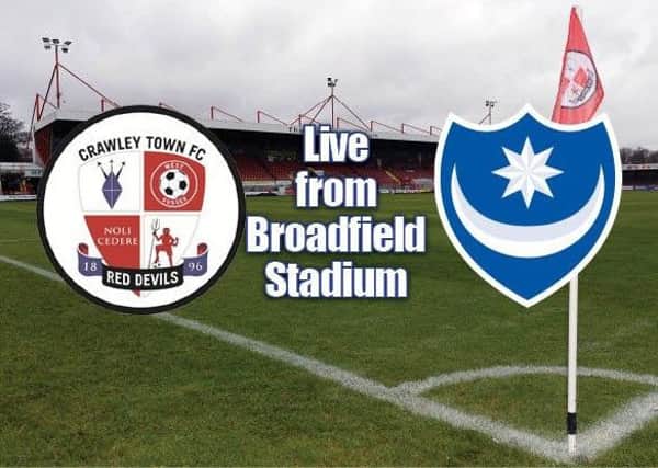Pompey face Crawley at the Broadfield Stadium