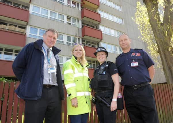 From left, Bryn Bashford, Portsmouth City Council fire safety advisor, Jasmin Myhill from Scottish and Southern Electricity Networks, special constable Kim Braddock and watch manager Stuart Damen, fire safety inspector.

Picture: Sarah Standing