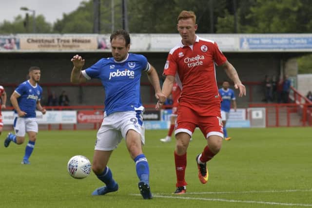 Brett Pitman in action at Crawley. Picture: Neil Marshall