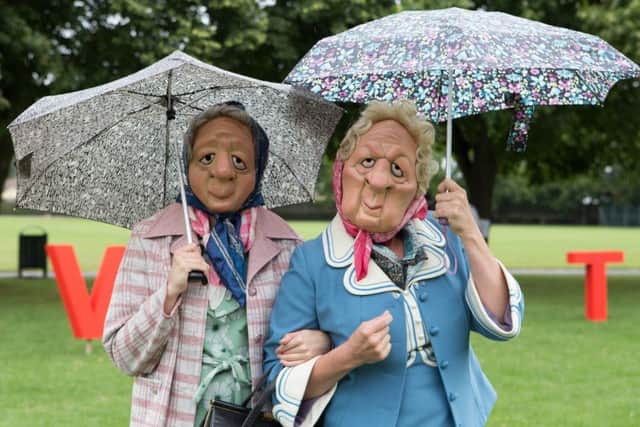 Agnes and Joy from Vamos Theatre.
Picture by Habibur Rahman