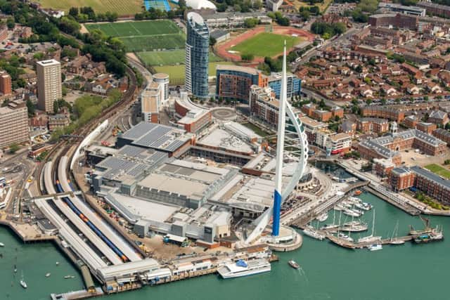 Gunwharf Quays with the HMS Temeraire sports fields in the background Picture: Shaun Roster www.shaunroster.com