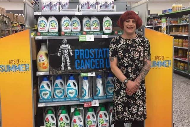 Dave Gibbison, from Fareham, dressed in drag to raise money for Prostate Cancer UK.