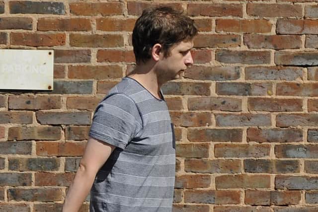 Sean Fagan leaves Portsmouth Magistrates Court where he appeared charged with making hoax bomb calls