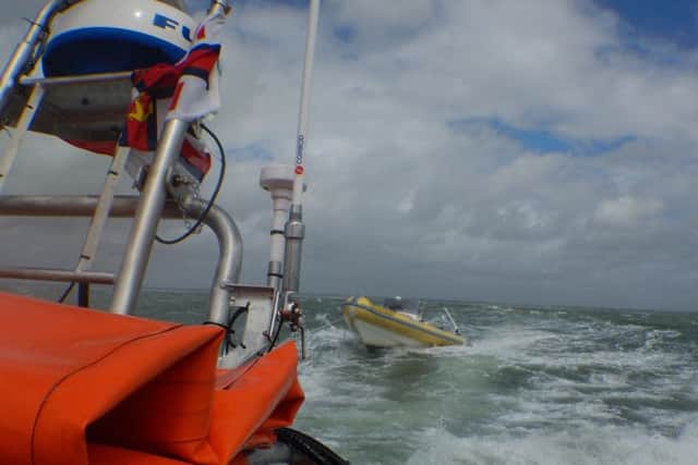 Cowes Lifeboat tows RIB across Solent as owner is thrown from boat. Picture: Cowes Lifeboat PPP-170308-170111001