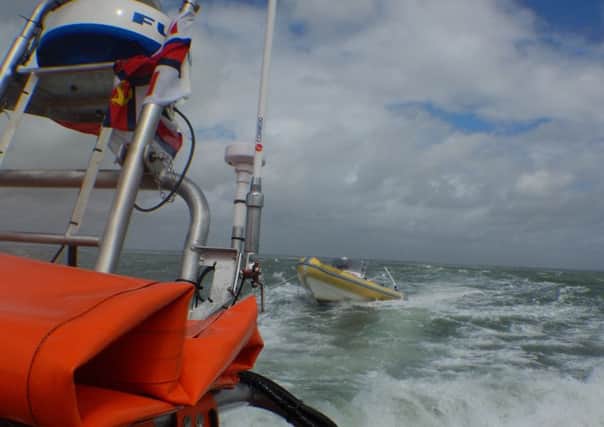 Cowes Lifeboat tows RIB across Solent as owner is thrown from boat. Picture: Cowes Lifeboat PPP-170308-170111001