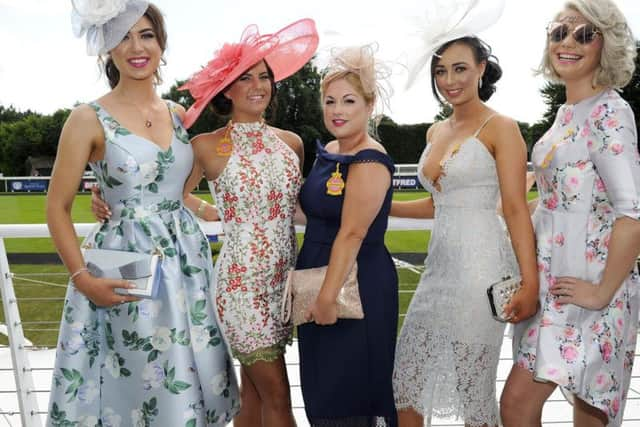 Amelia Forster, Kimberley Fletcher, Megan Caldecott, Isabella Harding, and Michelle West get set for the Friday card / Picture by Malcolm Wells