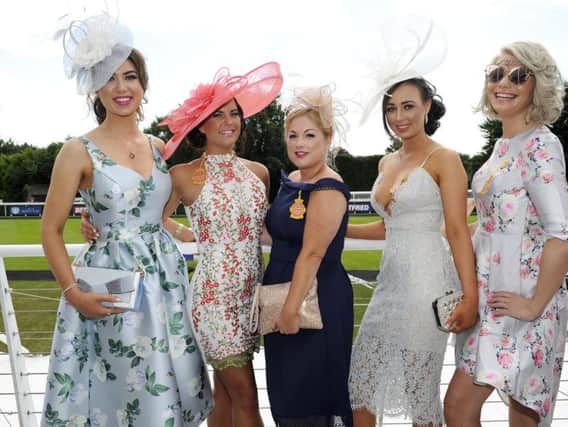 Amelia Forster, Kimberley Fletcher, Megan Caldecott, Isabella Harding, and Michelle West get set for the Friday card / Picture by Malcolm Wells