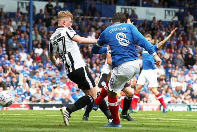Brett Pitman gave Pompey the lead 34 seconds into the second half PictureL Joe Pepler