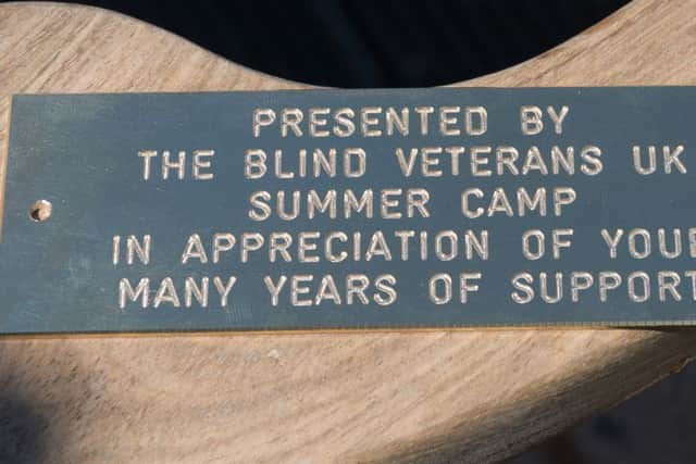 The plaque that will fixed to the bench
Picture Keith Woodland (170996-0012)
