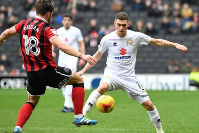 Stuart O'Keefe spent the second half of last season on loan at MK Dons