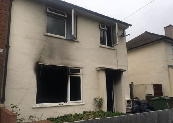 The aftermath of the fire in the home in Allaway Avenue Picture: Tamara Siddiqui
