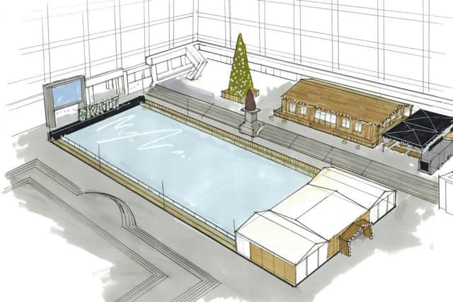 A sketch of the planned ice rink in Guildhall Square