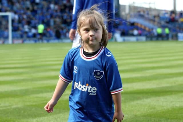 Leilani Gosney, five, was selected as one of the mascots at the first game of the season