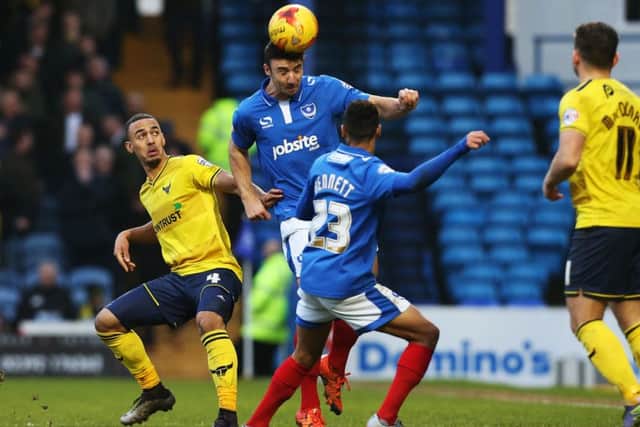 Enda Stevens in action for Pompey against Oxford in January 2016