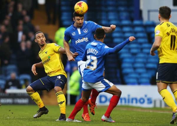 Enda Stevens in action for Pompey against Oxford in January 2016