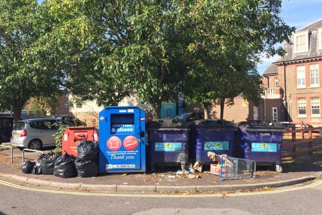 Rubbish left outside Fratton Community Centre
