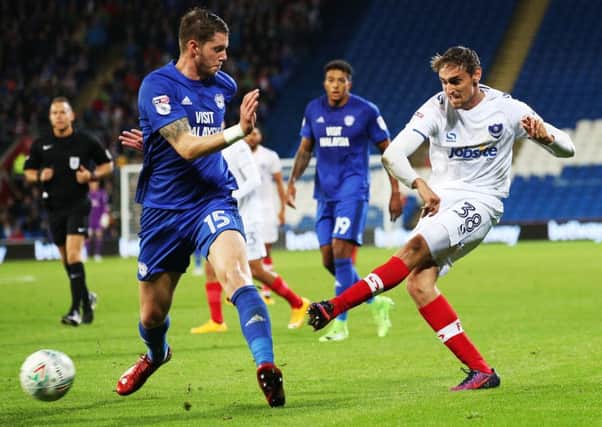 Brandon Haunstrup played left-back against Cardiff in the Carabao Cup Picture: Joe Pepler